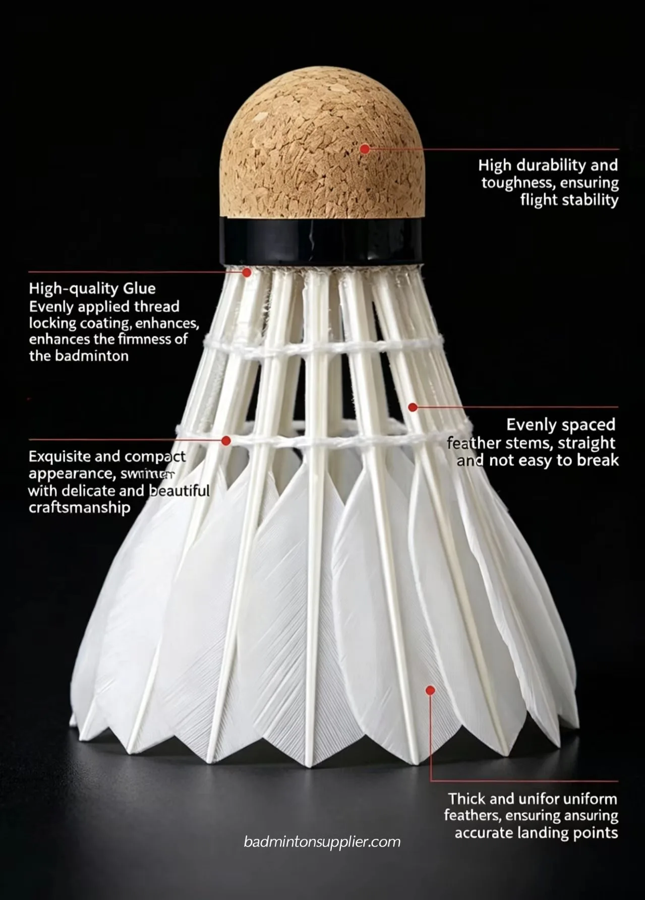 Yesporting premium custom goose duck feather badminton shuttlecocks factory at wholesale pricing from badmintonsupplier.com in China