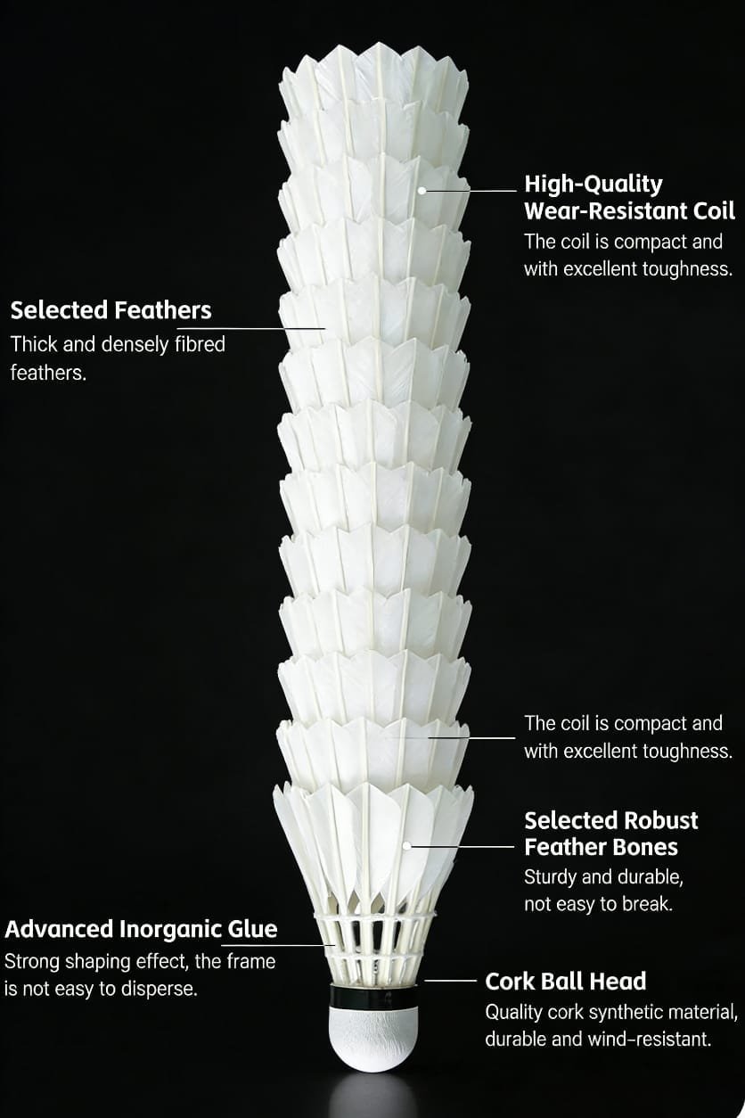 Yesporting badminton Feather Shuttlecock vs Custom Victor badminton Feather Shuttlecocks alternative at badmintonsupplier.com Made In China