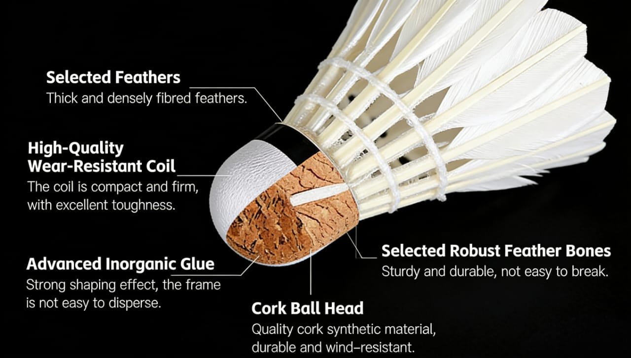 Yesporting badminton Feather Shuttlecock vs custom Yonex badminton Aerosensa alternative 02 03 05 06 20 30 50 60 styles at badmintonsupplier.com Made In China